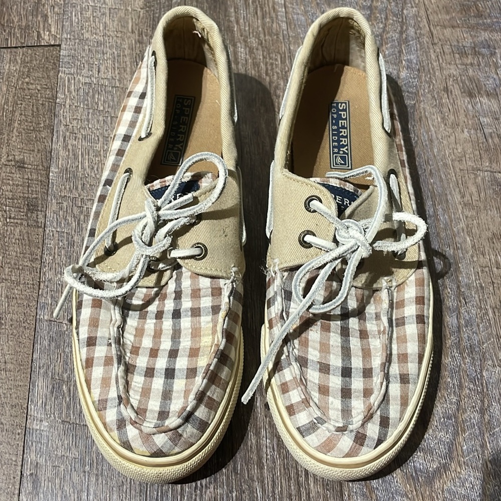 Sperry Plaid Checkered Boat Shoes - Picture 2 of 9